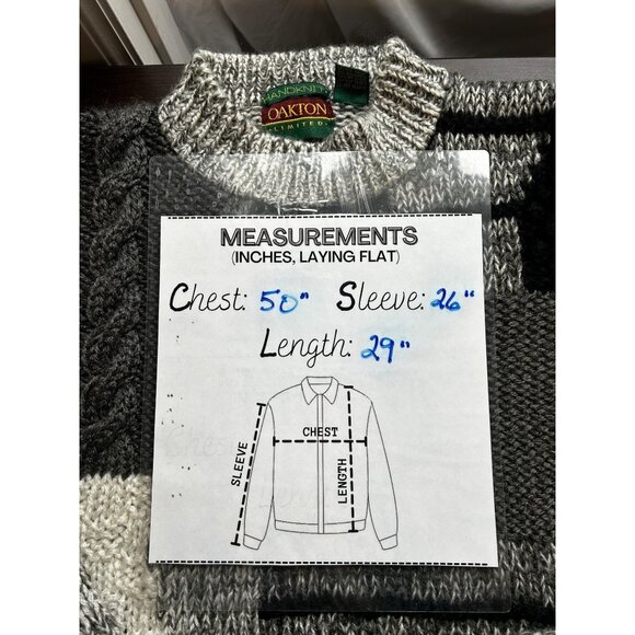 Vtg Oakton Limited Handknit Sweater Mens 2XLT Chunky Cable Knit Granpa Core Fall - Picture 7 of 7